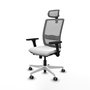 PIQUERAS Y CRESPO Silla de oficina Haches con mecanismo Sincro/Traslack, Gris y Blanco