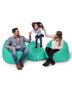 Atelier Del Sofa 100 Cushion Pouf Puff de Jardín Exterior Turquesa Impermeable Poliéster 100cm x 100cm