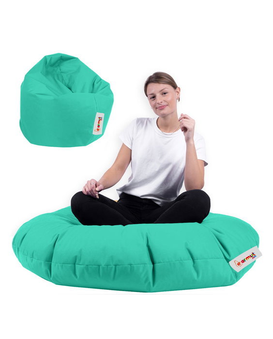 Atelier Del Sofa 100 Cushion Pouf Puff de Jardín Exterior Turquesa Impermeable Poliéster 100cm x 100cm Atelier Del Sofa 100 Cushion Pouf Puff de Jardín Exterior Turquesa Impermeable Poliéster 100cm x 100cm