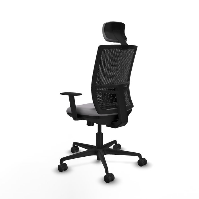 PIQUERAS Y CRESPO Silla de oficina Yunquera con mecanismo Sincro/Traslack, Gris y Negro