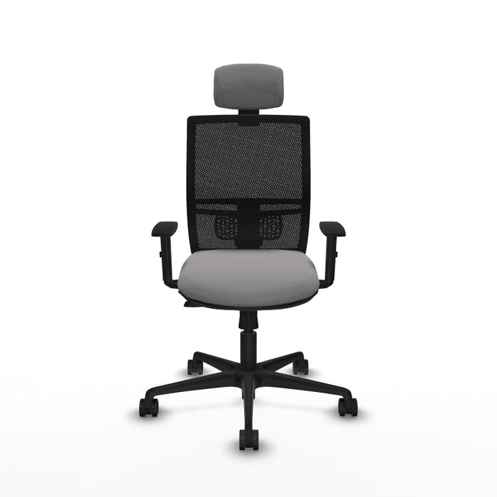 PIQUERAS Y CRESPO Silla de oficina Yunquera con mecanismo Sincro/Traslack, Gris y Negro