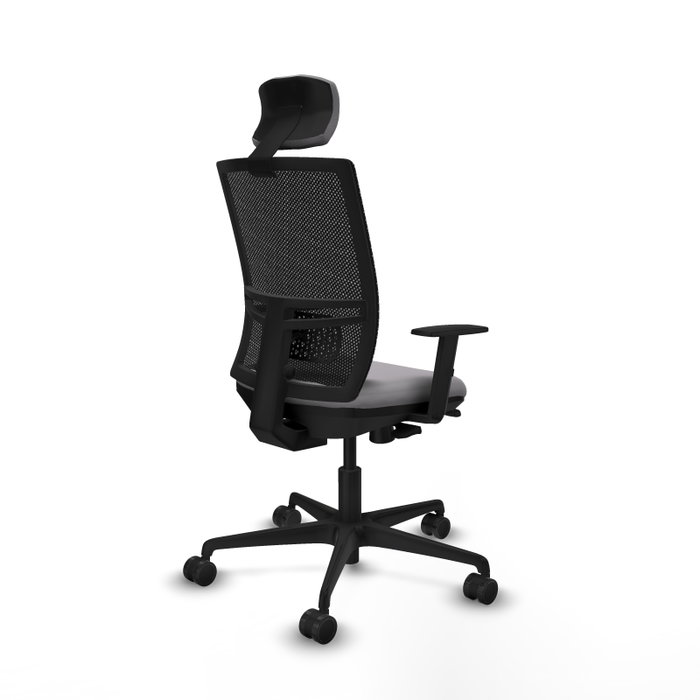 PIQUERAS Y CRESPO Silla de oficina Yunquera con mecanismo Sincro/Traslack, Gris y Negro