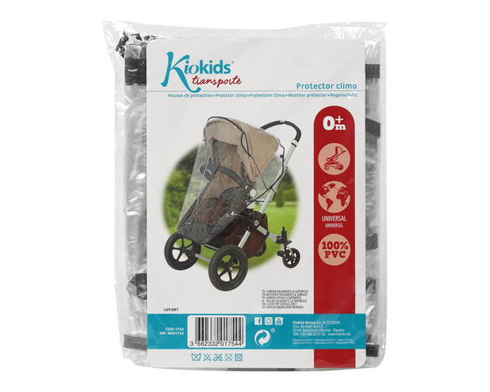 KioKids Protector de lluvia/clima para el carrito Transparente