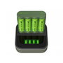 GP ReCyko E421 Cargador Compacto para 4 Pilas AA/AAA NiMH 2100mAh con Base D451 y Pantalla LCD - Alimentación USB
