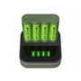 GP ReCyko E421 Cargador Compacto para 4 Pilas AA/AAA NiMH 2100mAh con Base D451 y Pantalla LCD - Alimentación USB