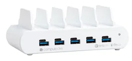 Compulocks Estación de Carga USB 5 Puertos Smartphone y Tableta - 20V Blanco Corriente Alterna Interior