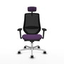 PIQUERAS Y CRESPO Silla de oficina Mardos con mecanismo Sincro/Traslack, Morado y Negro