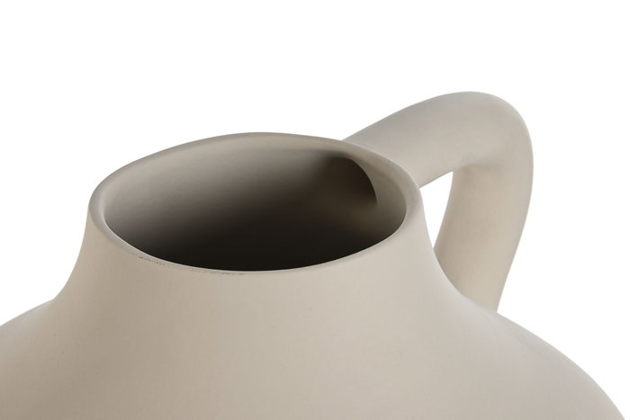 DKD Home Decor Jarrón de Gres Artesanal con Asa Beige DKD Home Decor Jarrón de Gres Artesanal con Asa Beige
