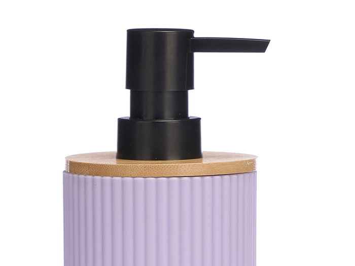 Berilo Dosificador Rayas Bambú Lila 8.2x7.5x17 cm Plástico y Bambú (Set de 24)