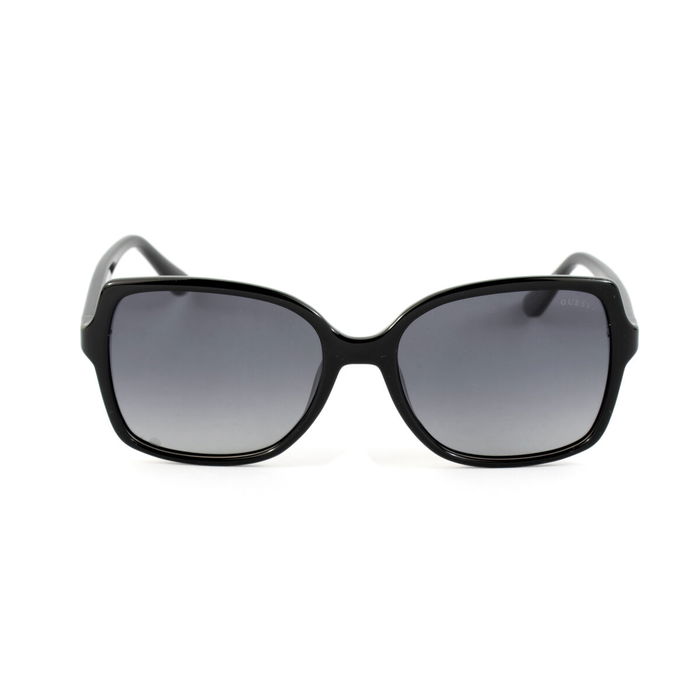 Guess Gafas GU00100 POLARIZADA 01D Gafas de Sol para Mujer Cuadradas Negras Polarizadas 55 mm