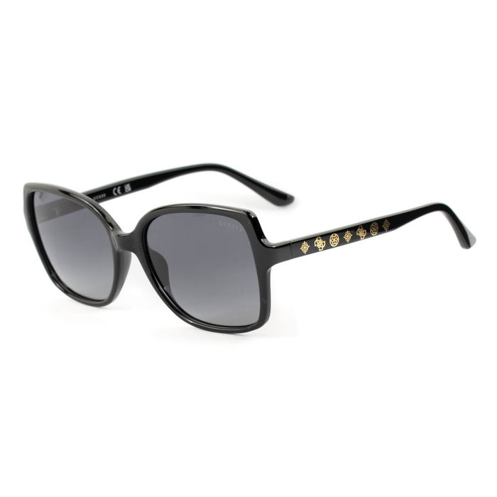 Guess Gafas GU00100 POLARIZADA 01D Gafas de Sol para Mujer Cuadradas Negras Polarizadas 55 mm