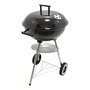 Gourmet Kitchen Barbacoa de Carbón 3 Patas con Tapa y Ruedas, Metálica Acero Cromado Negra, Ø51 x 76 cm