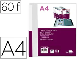 Liderpapel Carpeta de 60 fundas tipo canguro DIN A4 transparente