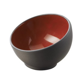 Revol Bol Negro/Rojo, Porcelana para Vajilla, 7.5 cm Diámetro x 5.3 cm Alto (Set de 6)