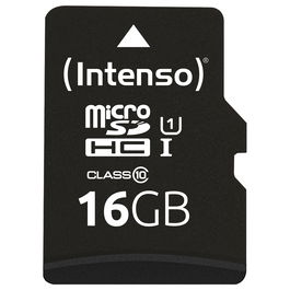 Intenso 3424470 Tarjeta MicroSDHC de 16GB Clase 10 UHS-I U1 con Adaptador SD, Resistente a Golpes, Temperatura, Agua y Rayos X