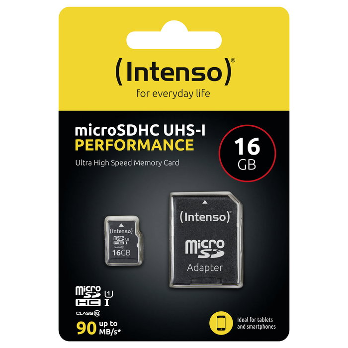 Intenso 3424470 Tarjeta MicroSD 16GB Clase 10 UHS-I U1 Resistente al Agua, Golpes y Temperatura - Incluye Adaptador SD