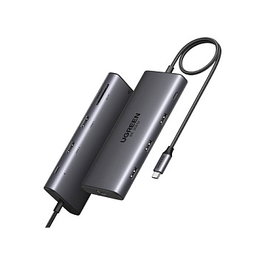 Ugreen Revodok Pro 210 Hub USB-C 10 puertos, 8K, PD 100W, Gris