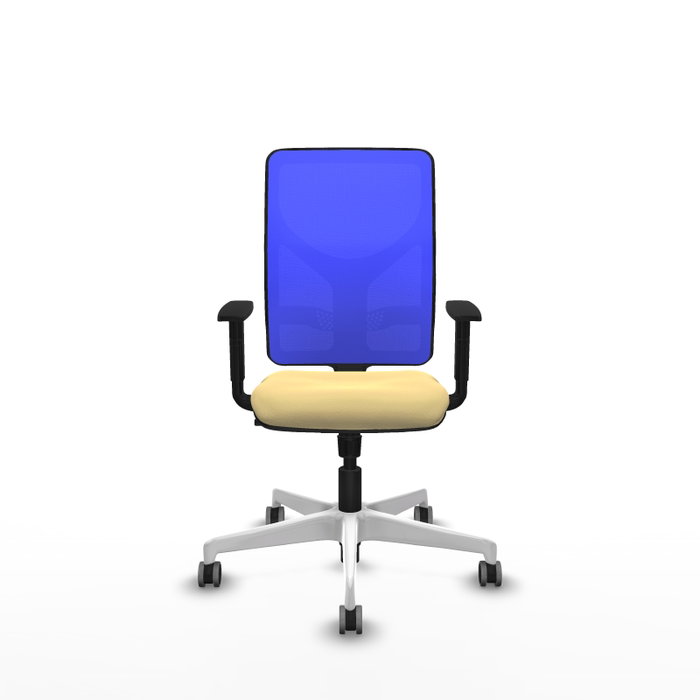 PIQUERAS Y CRESPO Silla de oficina Motilla con mecanismo Sincro, Crema y Azul