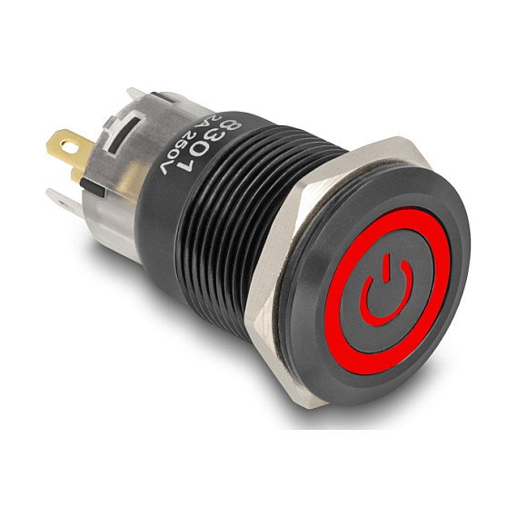DeLOCK 22023 Interruptor pulsador con LED rojo y símbolo de encendido DeLOCK 22023 Interruptor pulsador con LED rojo y símbolo de encendido