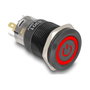 DeLOCK 22023 Interruptor pulsador con LED rojo y símbolo de encendido