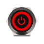DeLOCK 22023 Interruptor pulsador con LED rojo y símbolo de encendido