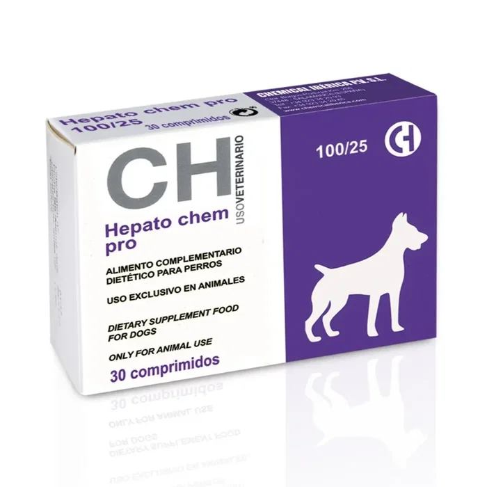 CHEMICAL IBERICA VET Hepato Chem Pro 100/25 30 Comprimidos CHEMICAL IBERICA VET Hepato Chem Pro 100/25 30 Comprimidos