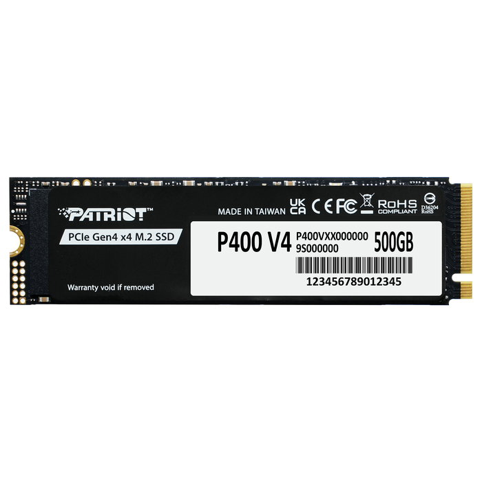 Patriot Memory P400 SSD M.2 2280 NVMe PCIe 4.0 500GB - Lectura 5000MB/s, Escritura 3000MB/s con Disipador de Calor Patriot Memory P400 SSD M.2 2280 NVMe PCIe 4.0 500GB - Lectura 5000MB/s, Escritura 3000MB/s con Disipador de Calor