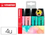 Stabilo BOSS ORIGINAL Marcadores Fluorescentes Pastel, Pack de 4 unidades