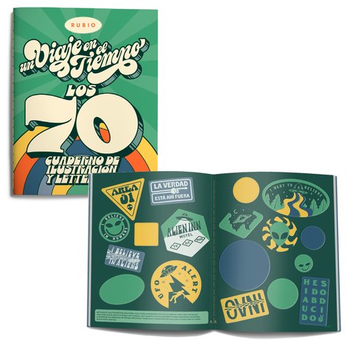RUBIO Cuaderno 266x-204 Ilustración y Lettering - Un Viaje en el Tiempo Los 70 RUBIO Cuaderno 266x-204 Ilustración y Lettering - Un Viaje en el Tiempo Los 70