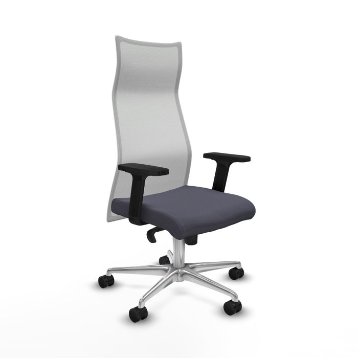 PIQUERAS Y CRESPO Sillón Albacete con mecanismo Sincro, Tela Gris oscuro y Malla Blanco PIQUERAS Y CRESPO Sillón Albacete con mecanismo Sincro, Tela Gris oscuro y Malla Blanco