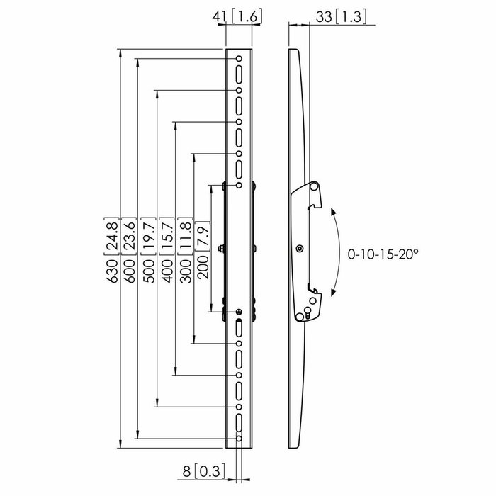 Vogel's Barra para interfaces PFS 3306 Negro 630mm