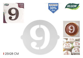 Algon Plantilla Tarta Cumpleaños N-9 Grande 25 cm (36 Unidades)