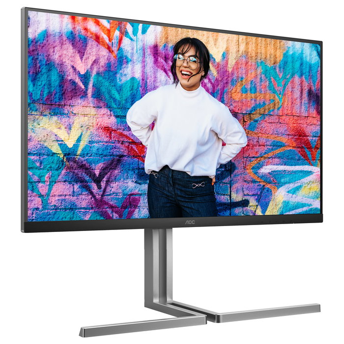 AOC U32U3CV Monitor 80cm (32") 4K UHD IPS HDR DisplayHDR 400, Nano IPS, 60Hz, 2xHDMI, DisplayPort 1.4, USB-C 96W PD, Altavoces, Soporte Ajustable