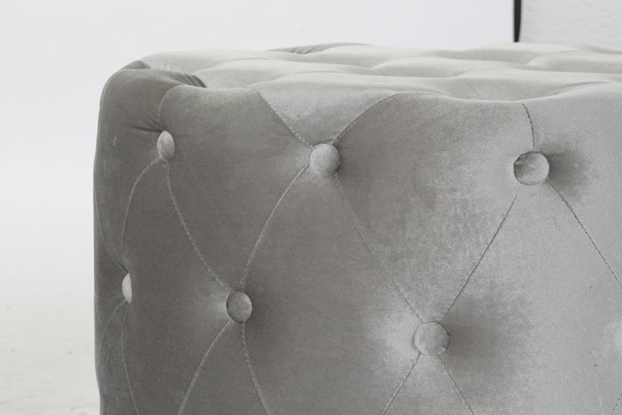 DKD Home Decor Set de 2 Reposapiés de Terciopelo Gris DKD Home Decor Set de 2 Reposapiés de Terciopelo Gris