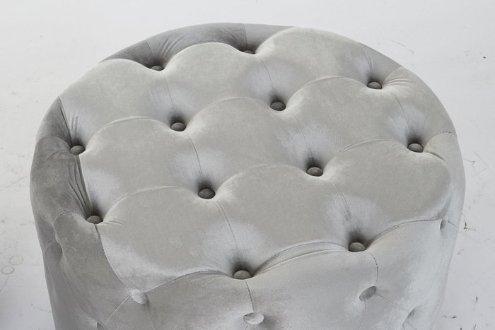 DKD Home Decor Set de 2 Reposapiés de Terciopelo Gris DKD Home Decor Set de 2 Reposapiés de Terciopelo Gris