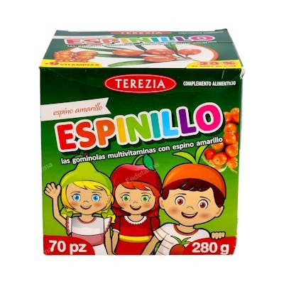 TEREZIA Multivitaminas Espino Amarillo 60 Gominolas con Vit. C, E, B1, B2, B6, B9, B7, B12 para Niños y Adultos