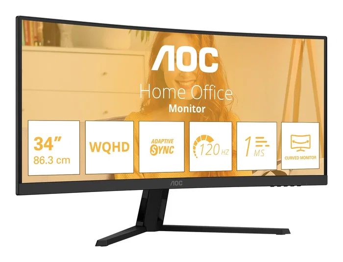 AOC CU34B3E Monitor ultraancho curvo de 34 pulgadas WQHD 120 Hz Black AOC CU34B3E Monitor ultraancho curvo de 34 pulgadas WQHD 120 Hz Black