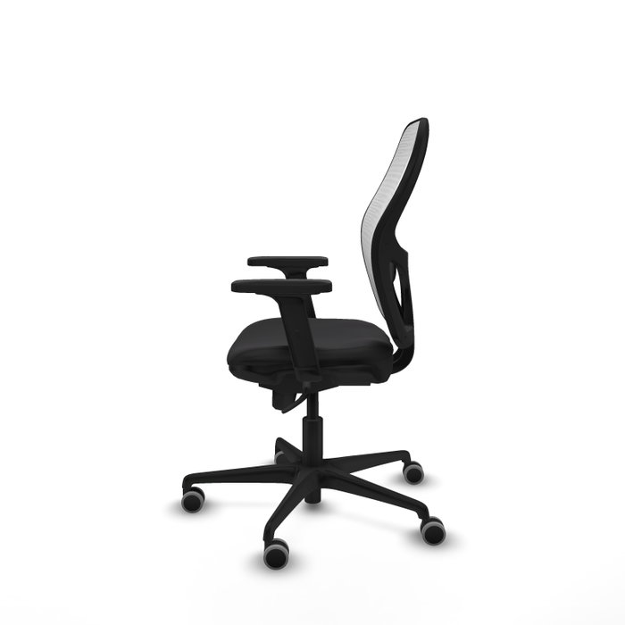 PIQUERAS Y CRESPO Silla de oficina Jorquera con mecanismo Sincro, Similpiel Negro y Malla Blanco