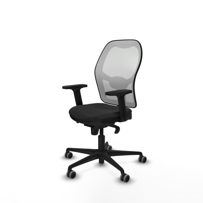 PIQUERAS Y CRESPO Silla de oficina Jorquera con mecanismo Sincro, Similpiel Negro y Malla Blanco