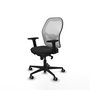 PIQUERAS Y CRESPO Silla de oficina Jorquera con mecanismo Sincro, Similpiel Negro y Malla Blanco