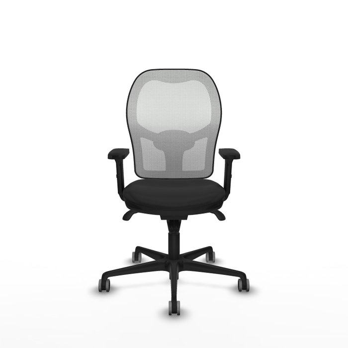 PIQUERAS Y CRESPO Silla de oficina Jorquera con mecanismo Sincro, Similpiel Negro y Malla Blanco