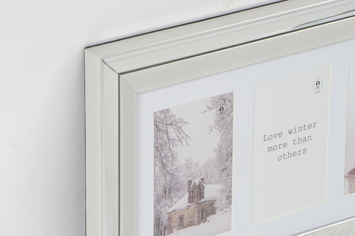 DKD Home Decor Marco Multifoto Mirror para 3 Fotos (Surtido Dorado o Plateado) 47x2x29 cm
