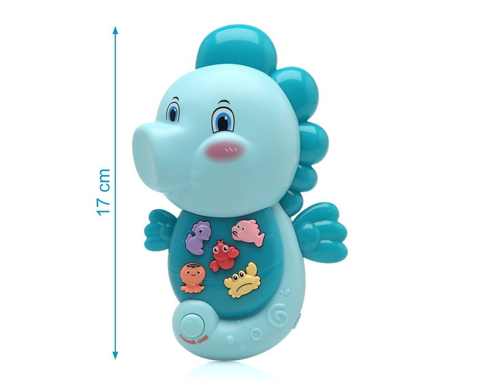 KioKids Caballito de Mar Musical Juguete con Luces y Sonidos +6 Meses Azul