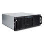 Inter-Tech 4U-40248 Gabinete de Servidor Estante 4U Negro y Gris, soporta ATX/micro ATX/Mini-ITX, 11 bahías 3.5", 4 bahías 2.5", con ventiladores