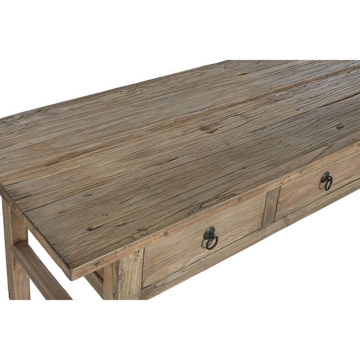 DKD Home Decor Antik China Escritorio de Madera de Olmo con 3 Cajones, 169 x 75 x 85 cm, Acabado Natural