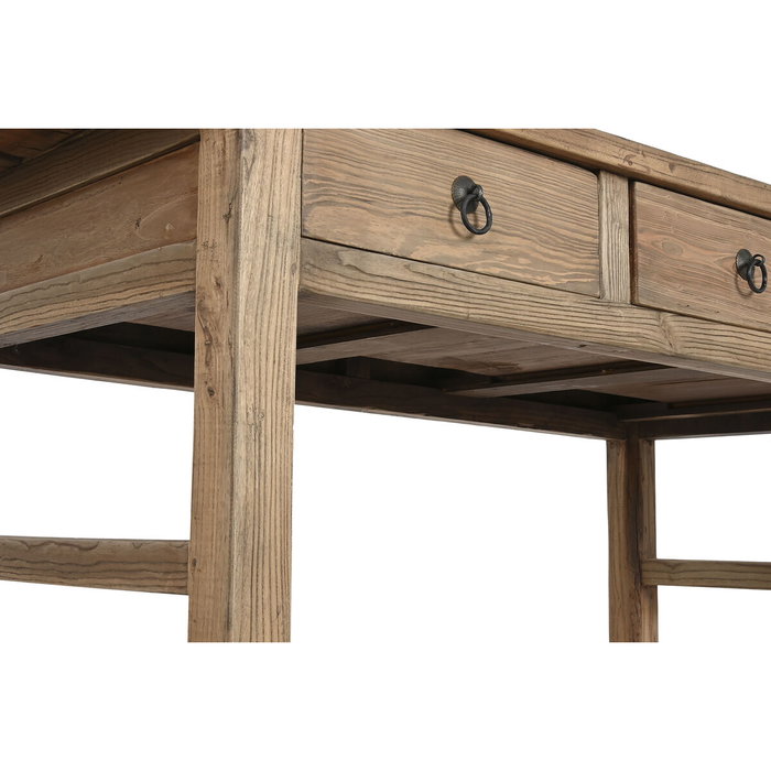 DKD Home Decor Antik China Escritorio de Madera de Olmo con 3 Cajones, 169 x 75 x 85 cm, Acabado Natural