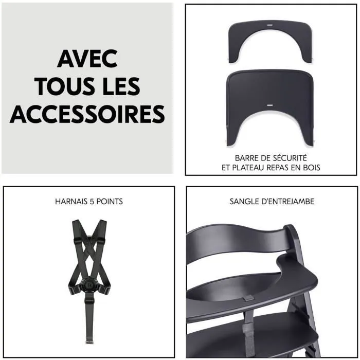 Hauck Trona Beta+ Evolutiva 6 meses a 90 kg Madera FSC Arnés 5 Puntos Ruedas Gris HAU1731627400690