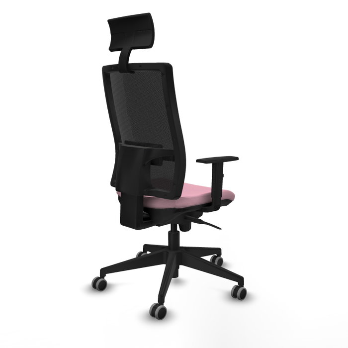 PIQUERAS Y CRESPO Silla de oficina Horna Rosa y Negro con Mecanismo Sincro