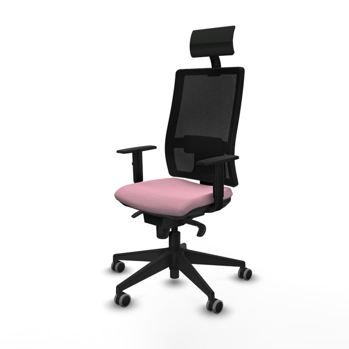 PIQUERAS Y CRESPO Silla de oficina Horna Rosa y Negro con Mecanismo Sincro