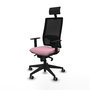PIQUERAS Y CRESPO Silla de oficina Horna Rosa y Negro con Mecanismo Sincro